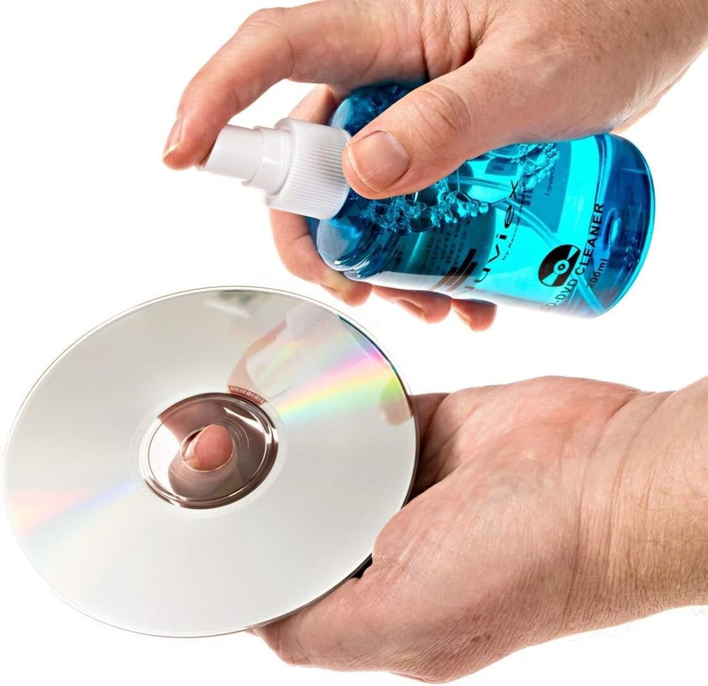 Premium CD Cleaner Solution Spray Compact Disc CD-DVD Cleaning Fluid+Microfiber