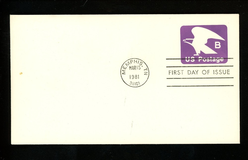 US FDC #U592 None 1981 Memphis TN " B " & Eagle