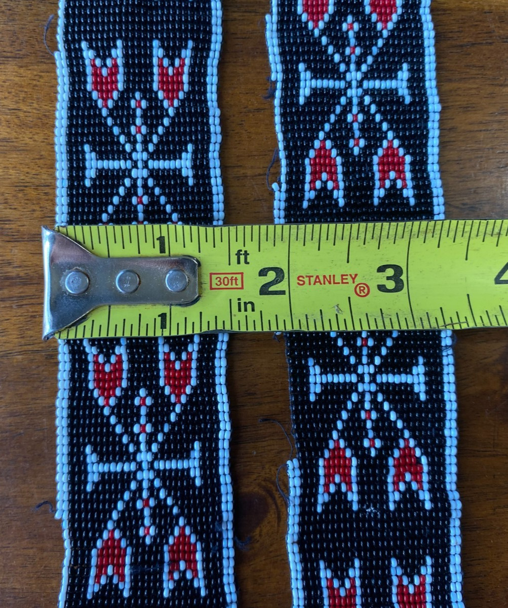 Vintage Hand Made Native American Beaded Sash Strips Lakota Sioux Ceremonial