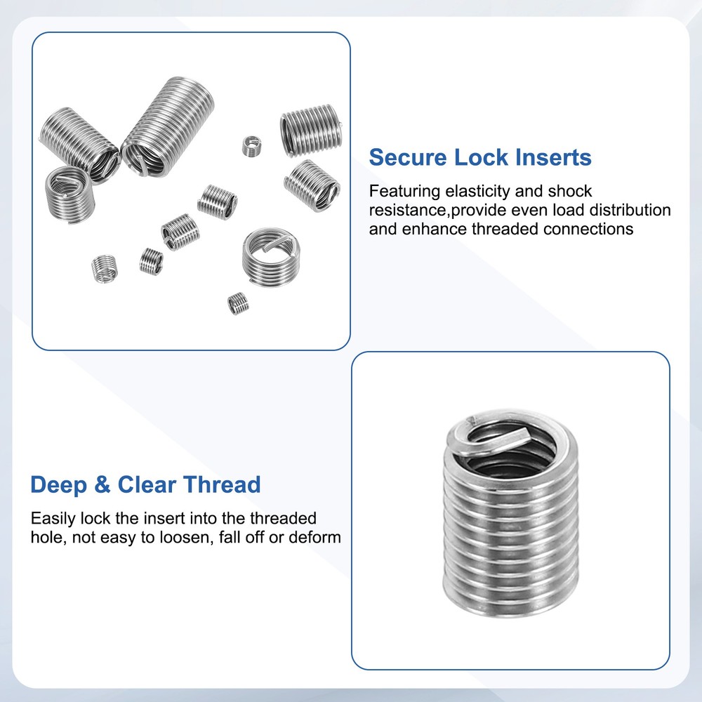 20pcs Wire Thread Inserts 8#-32 UNC 2.5D 8.8mm Helical Threaded Sleeve