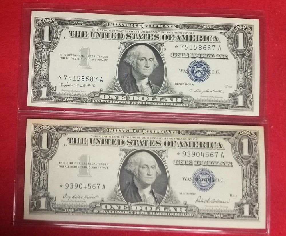 1957-1957-A Silver Certificate *STAR NOTES*  ~Uncirculated Condition~ 2 Notes-