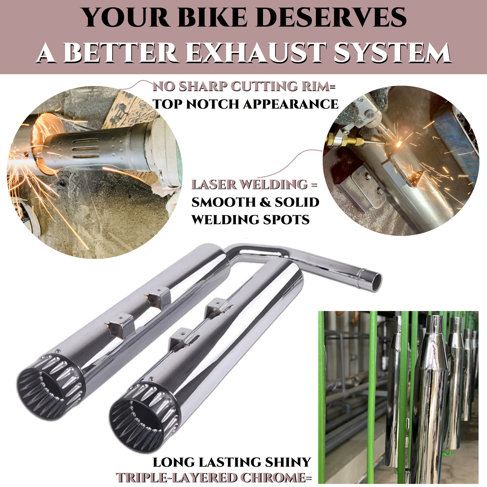 SHARKROAD Exhaust for Kawasaki Vulcan s Exhaust Updating, Vulcan Vaquero 1700