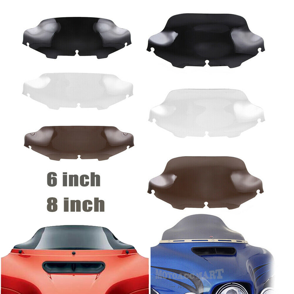 6" 8" Wave Upper Fairing Windshield Windscreen For Harley Touring Street Glide
