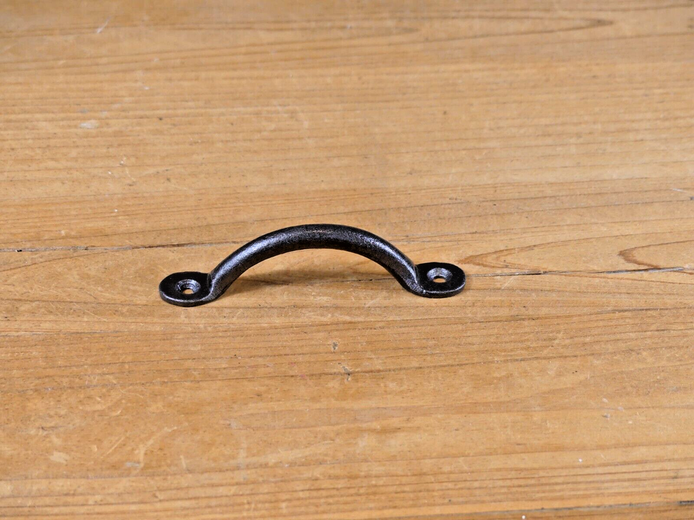 10 IRON DRAWER BIN PULLS 3 3/4" LONG CABINET HANDLES KITCHEN BATH WINDOW SMALL