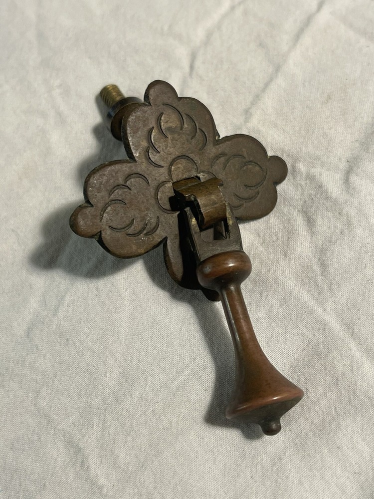 PAIR Early Antique Period Primitive Brasses Bronze Drawer Pulls