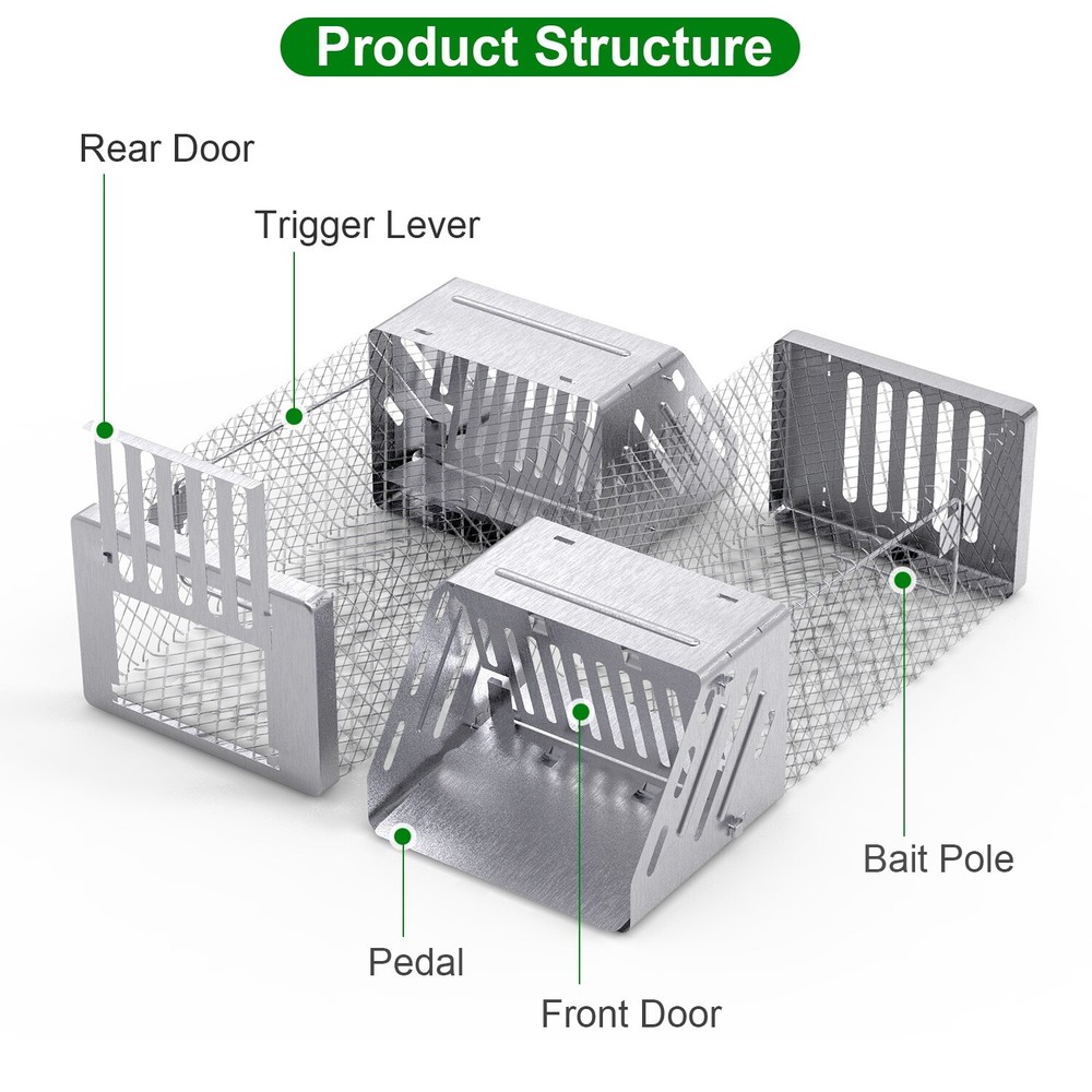 Automatic Continuous Live Humane Mouse Rat Trap Chipmunk Rodent Trap Catch Cage