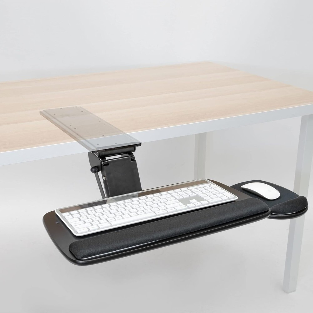Mount-It! Under Desk Keyboard Tray, Adjustable Keyboard and Mouse Drawer 