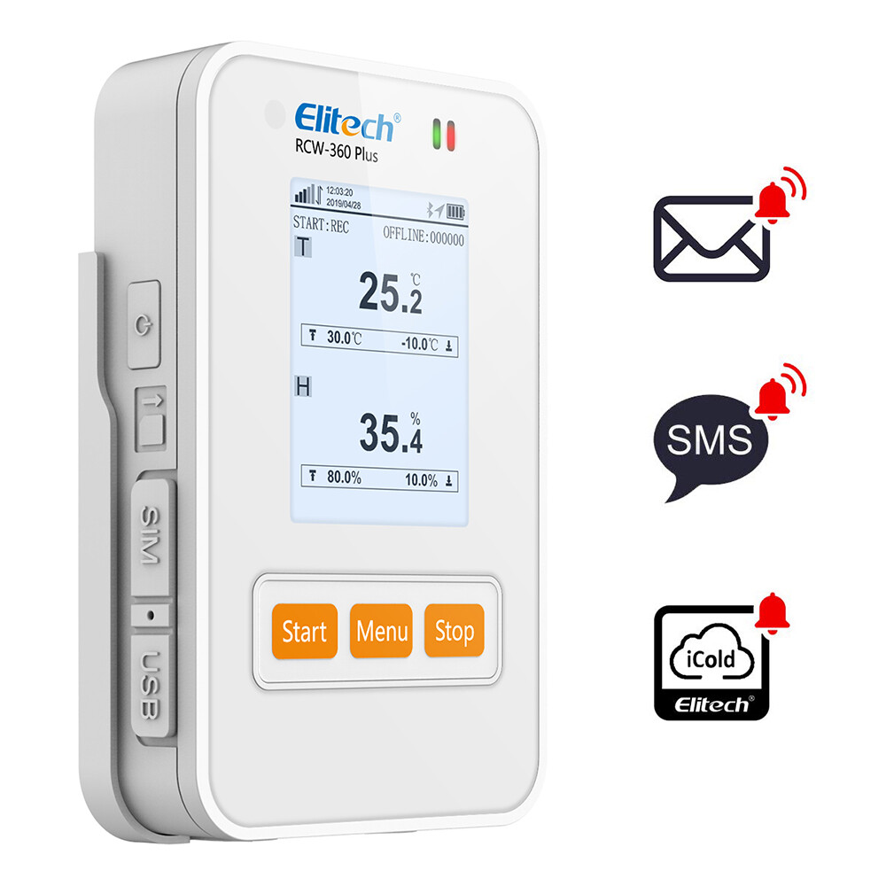 Elitech RCW-360 Plus 4G Temperature Humidity Data Logger APP Cloud Data Storage