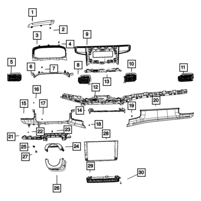 Jeep 6VS181X8AC GPS Navigation System Bracket