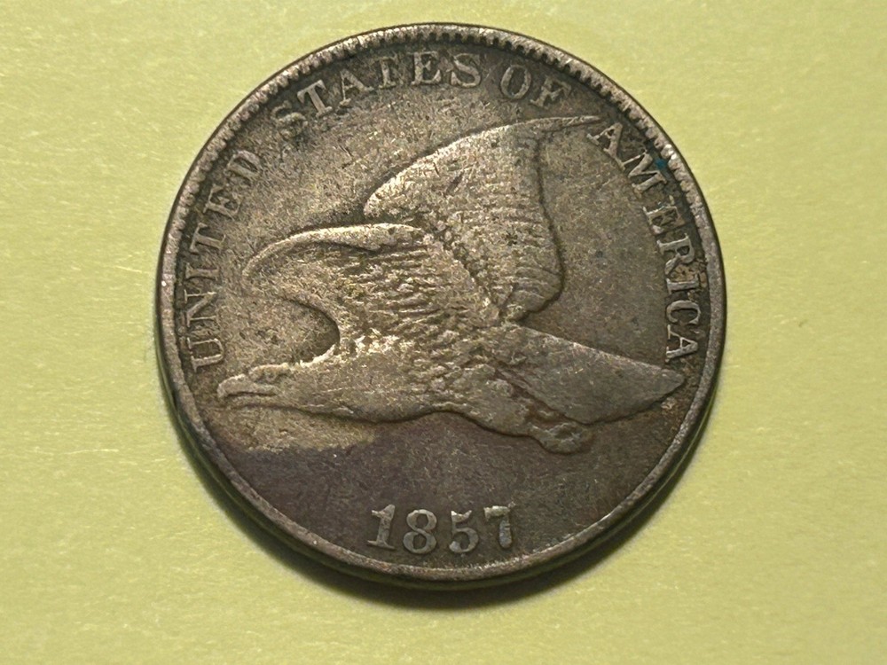 1857 Flying Eagle Cent , Really Nice Coin , CRISP Details , Very Good Plus