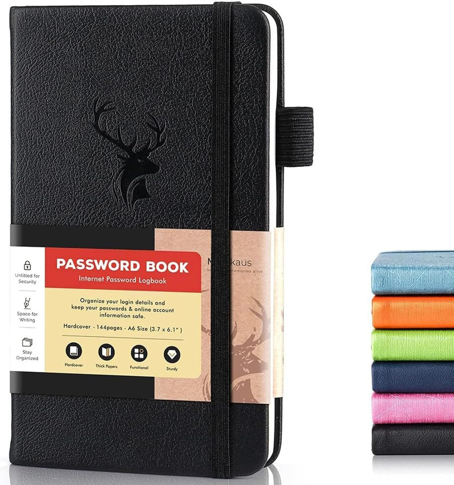 Password Book with Alphabetical Tabs Small Password Keeper with Extra Password S