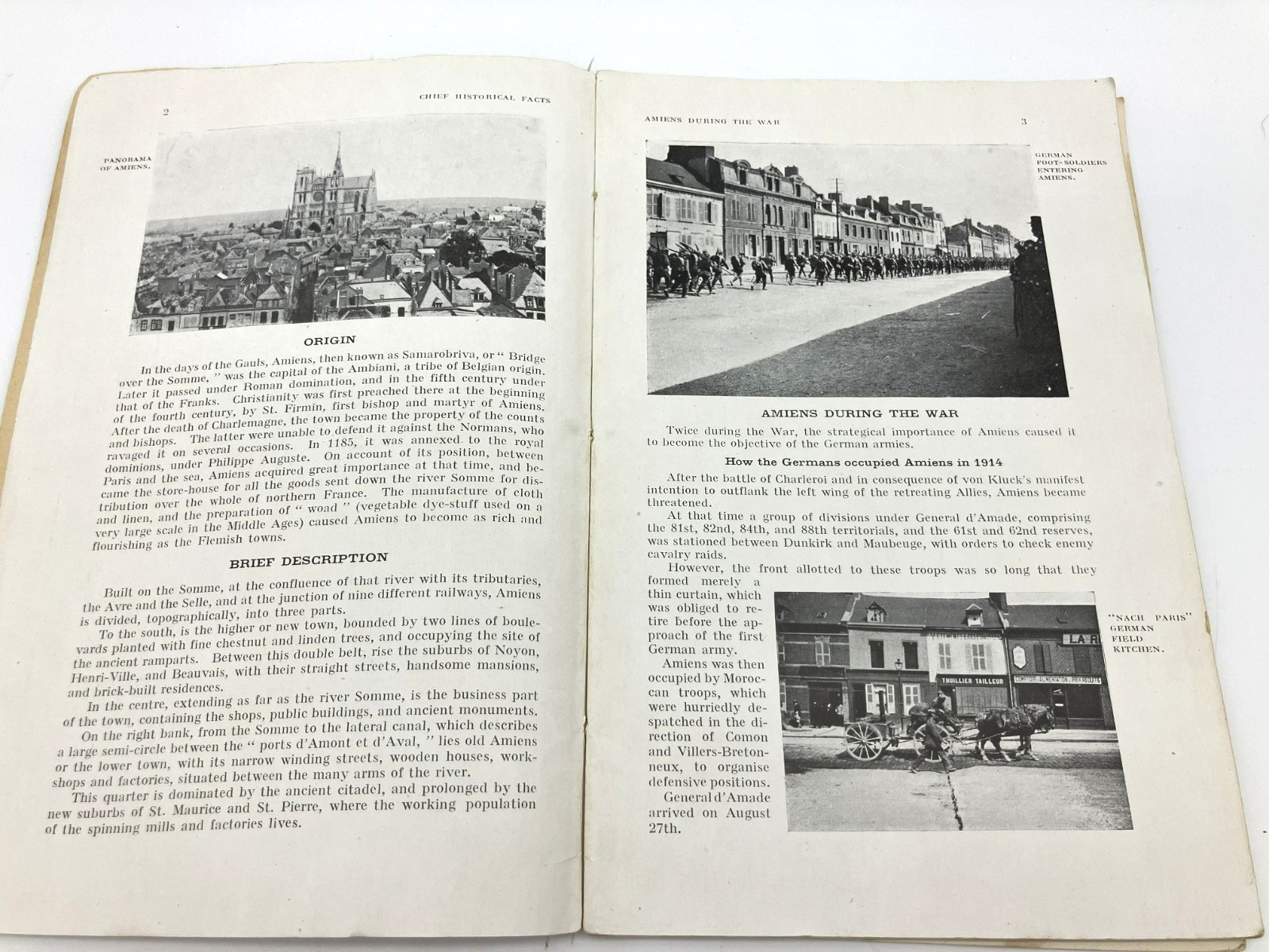 Antique 1919 WWI AMIENS Before And During The War Michelin Illustrated Guide