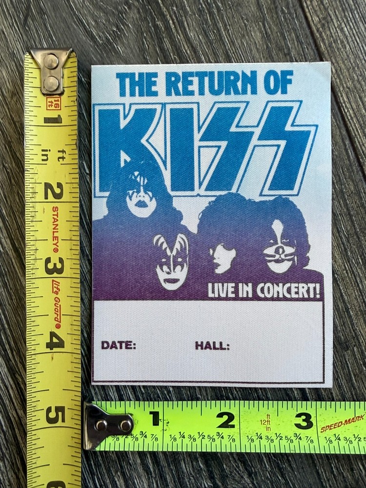 KISS Pass Dynasty Tour Concert Blue Purple Vintage Kiss Aucoin Memorabilia