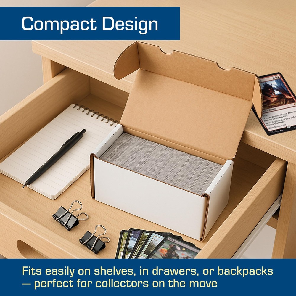 BCW 400-Count Trading Card Storage Box - 2 Pack | Baseball Compact, White