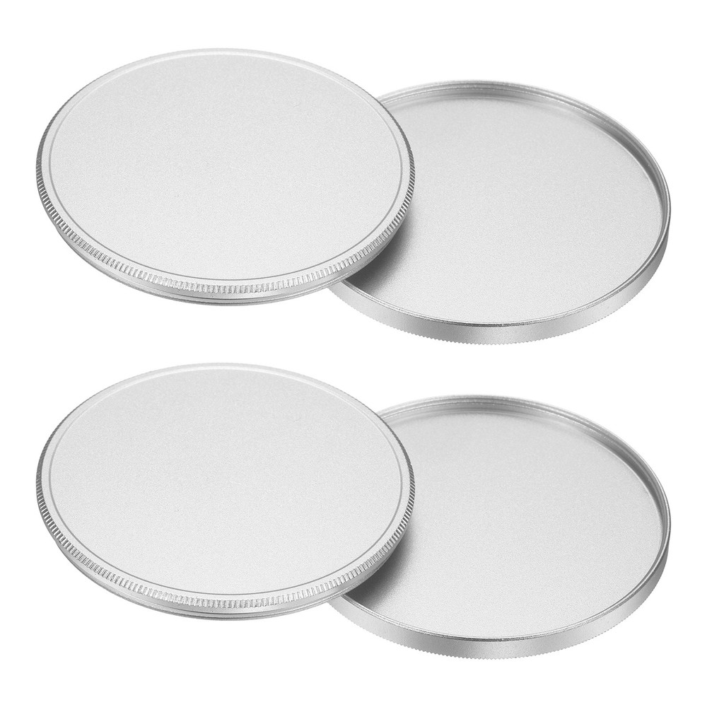 2Pcs 62mm Metal Lens Cap Universal Lens Filter Stack Cap Slim Stack Silver