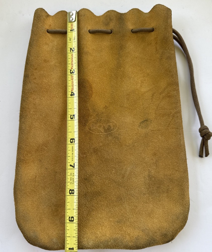 Vintage Boyt Leather Shell Ammunition Drawstring Pouch Bag B3