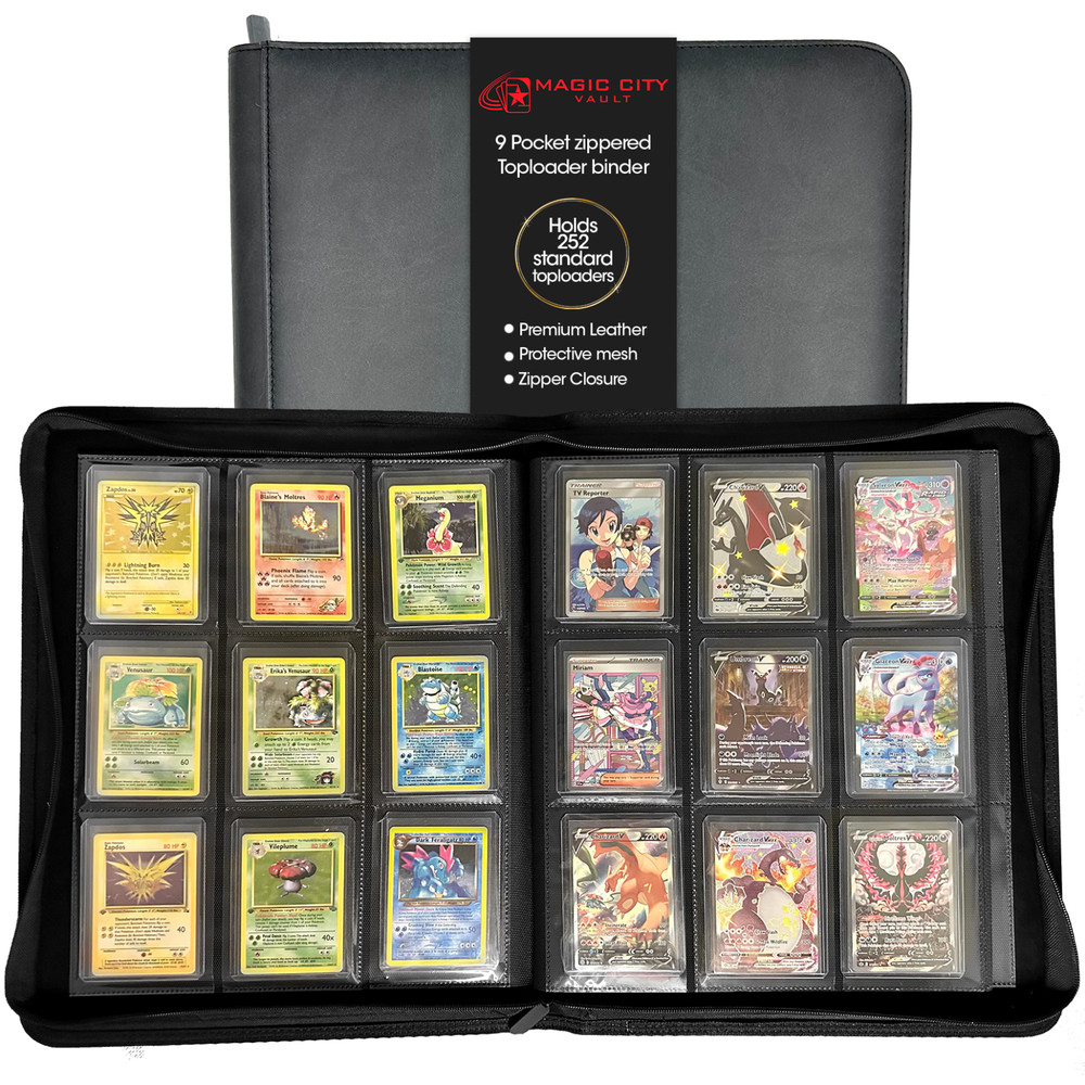 Magic City Vault | Leather TopLoader Binder | Holds 252 Standard 3”x4” Toploader