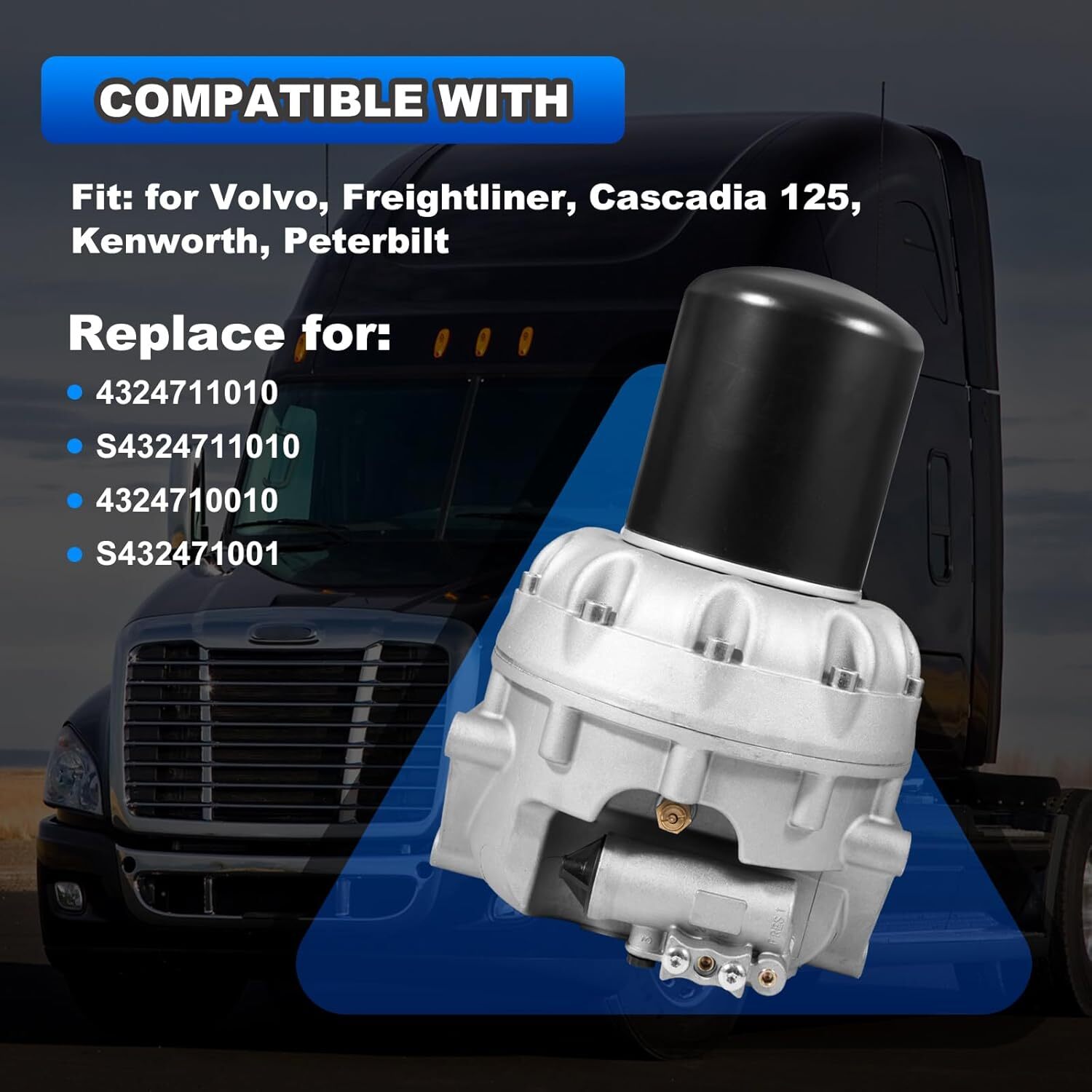 Air Dryer System Saver 4324711010 for Freightliner Cascadia Wabco