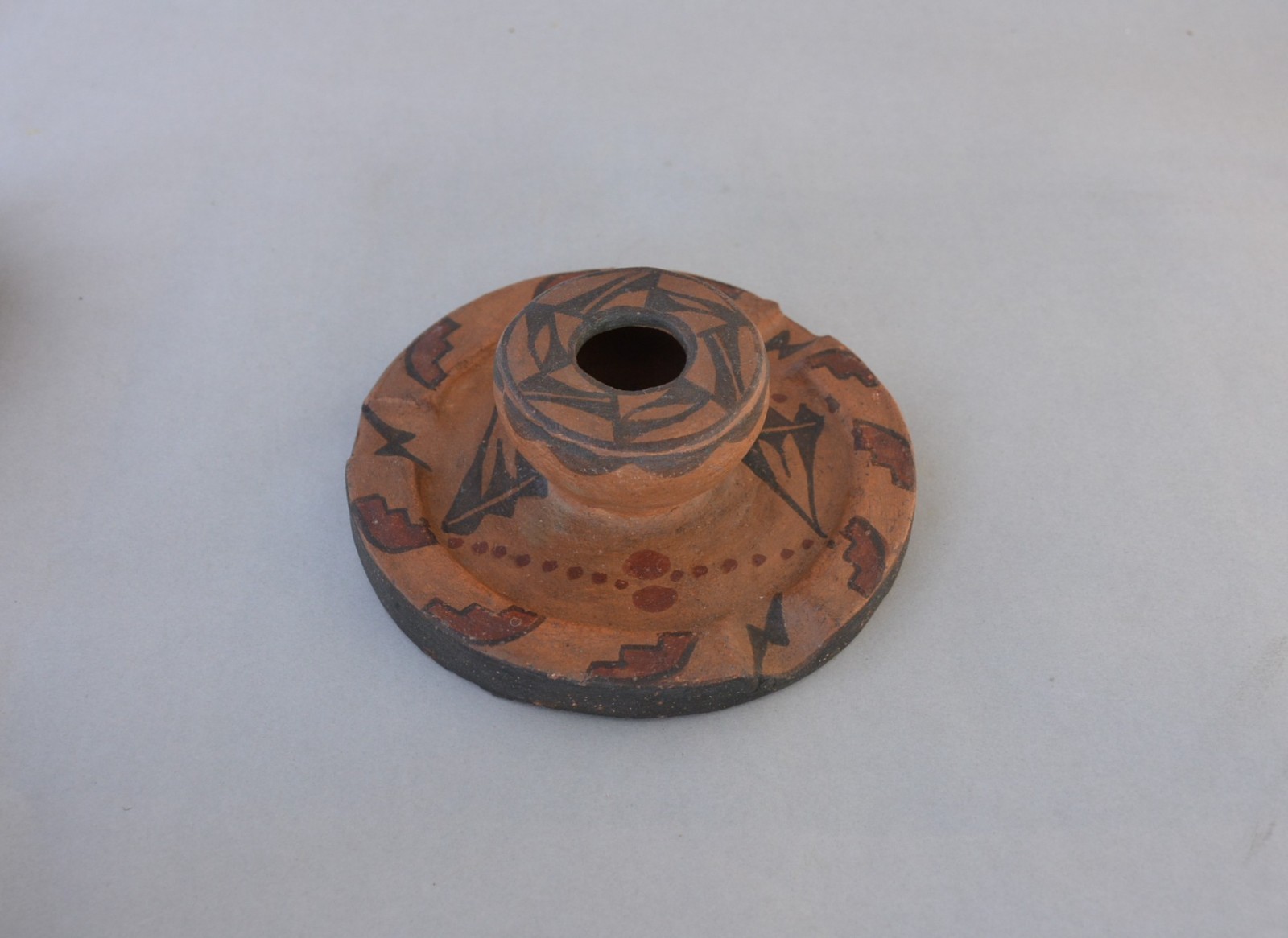 Old Zia Pueblo Pot - Beautifully Hand Painted - 5 1/2" Across - 2" Tall