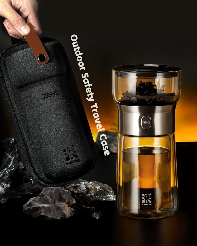 Modern Glass Tea Infuser Teapot, Smart One Touch Tea Maker for Loose Tea Diff...