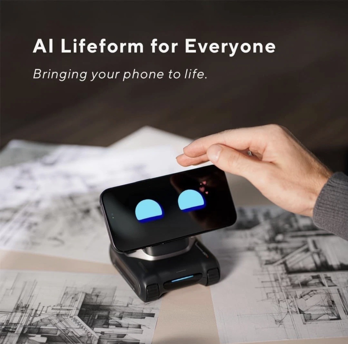 LOOI Robot-Space Black – AI Desktop Companion with ChatGPT Voice Interacti