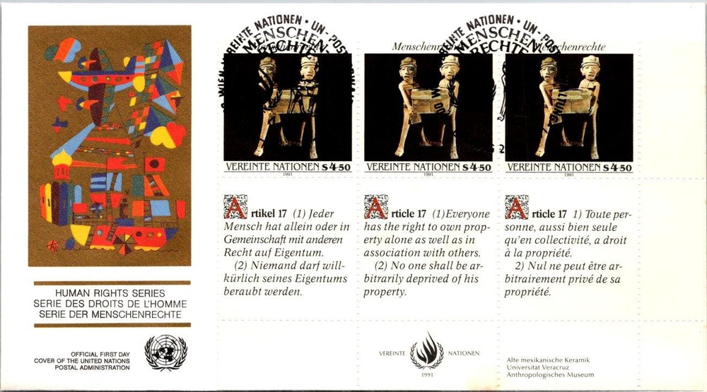 FDC UN 1991- Wien 1400 Human Right Series - A00673