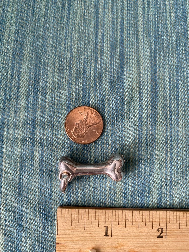 Silver Tone Dog Bone Charm