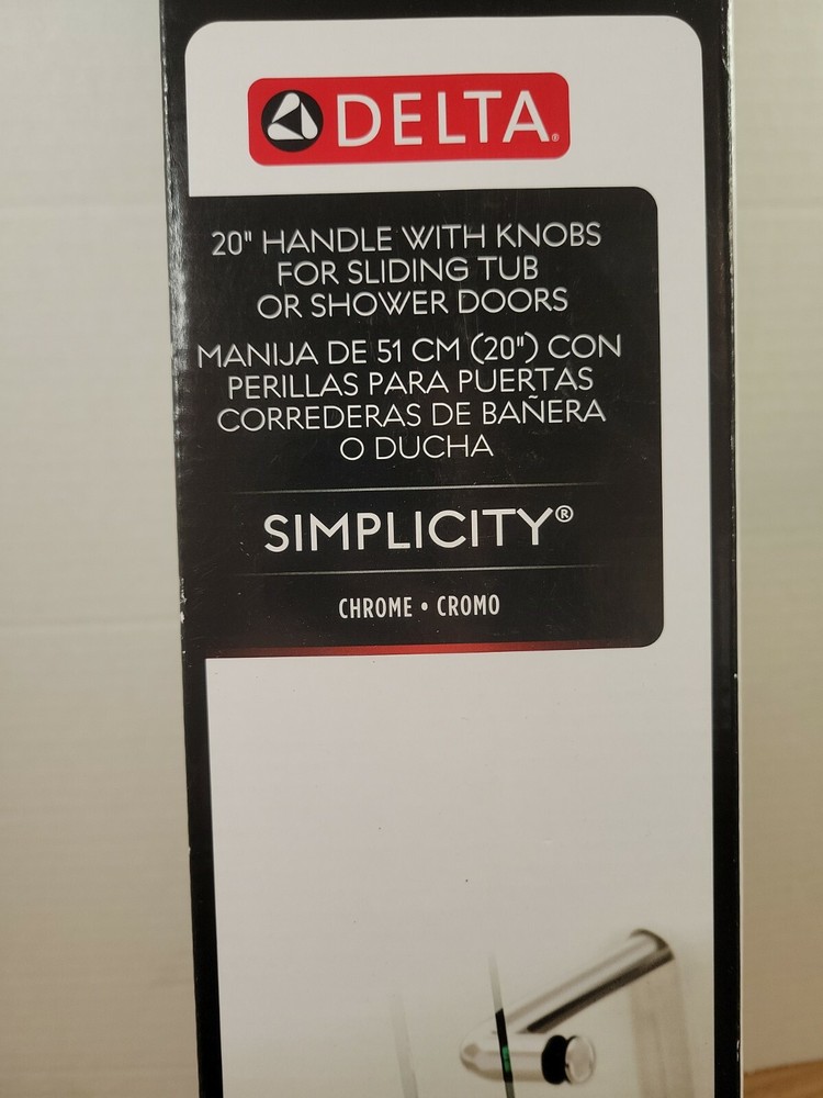 20" Delta Simplicity Handle With Knobs For Sliding Shower Or Bathtub In Chrome