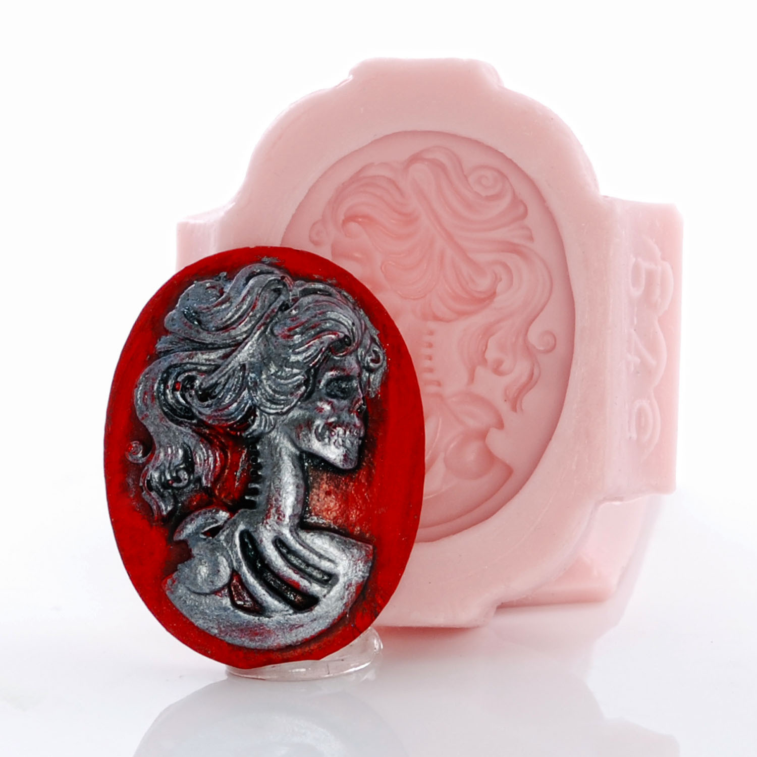 Lolita Skull Silicone Mold - Resin Polymer Clay Food Safe Fondant Chocolate (545