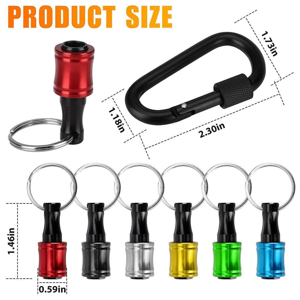 1/4" Hex Shank Quick Release Keychain Screwdriver Drill Bit Holder Bit Set LOT