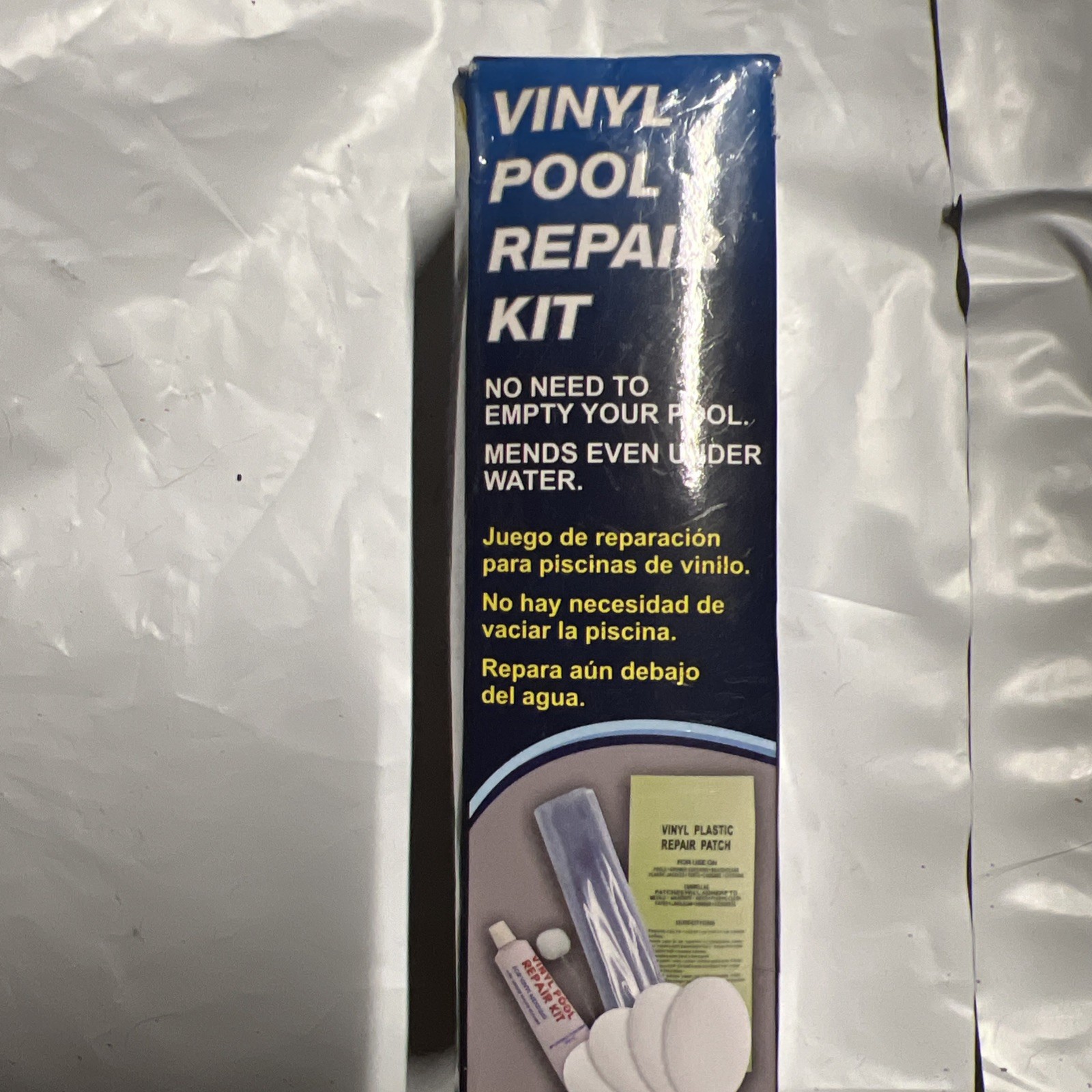 Vinyl pool repair kit, pools, waterbeds,toys, above and in ground pools.