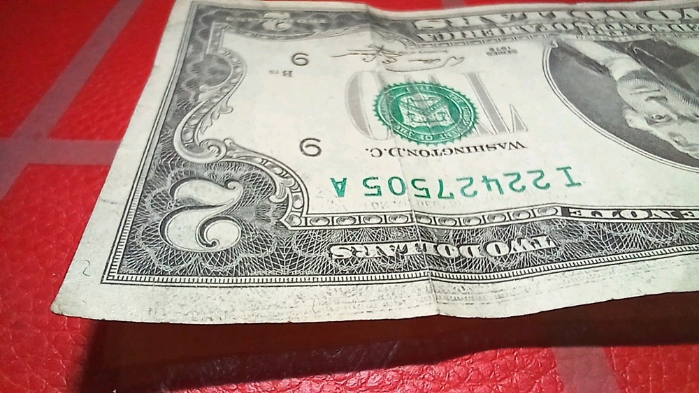 1976 $2 Bill |2xError| Ink Shift Error| Face2Face Ink Transfer| Mirrored Print