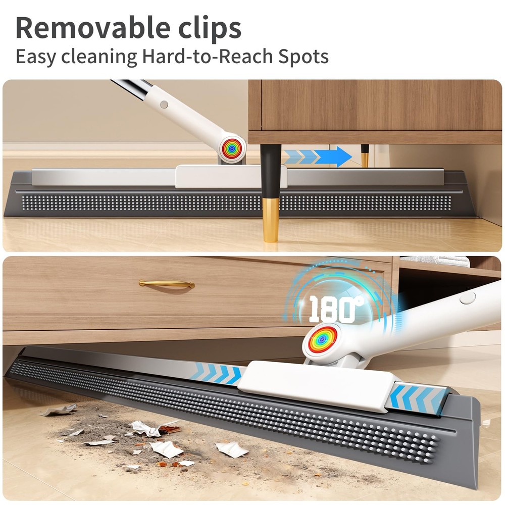 Floor Squeegee for Concrete Floor, with 180° Rotating Gray