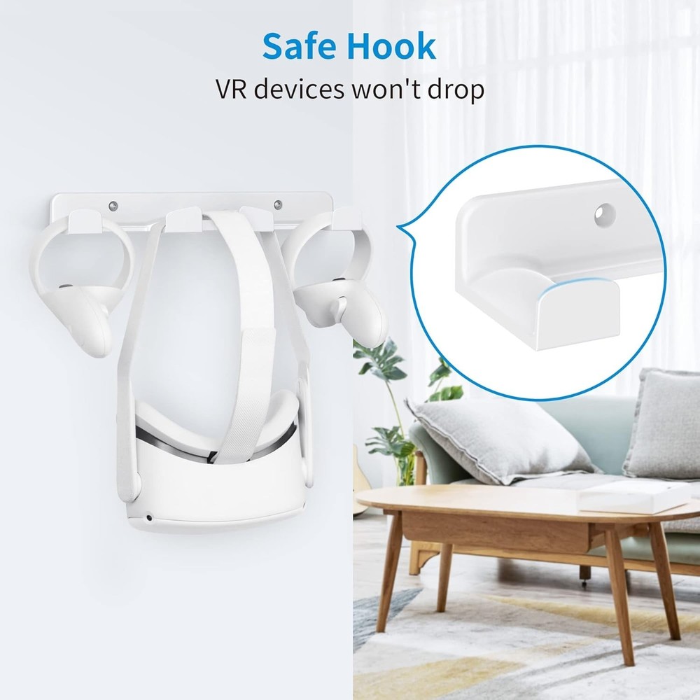 Sturdy VR Headset Wall Mount Hook for All Major VR Systems – Easy Installation