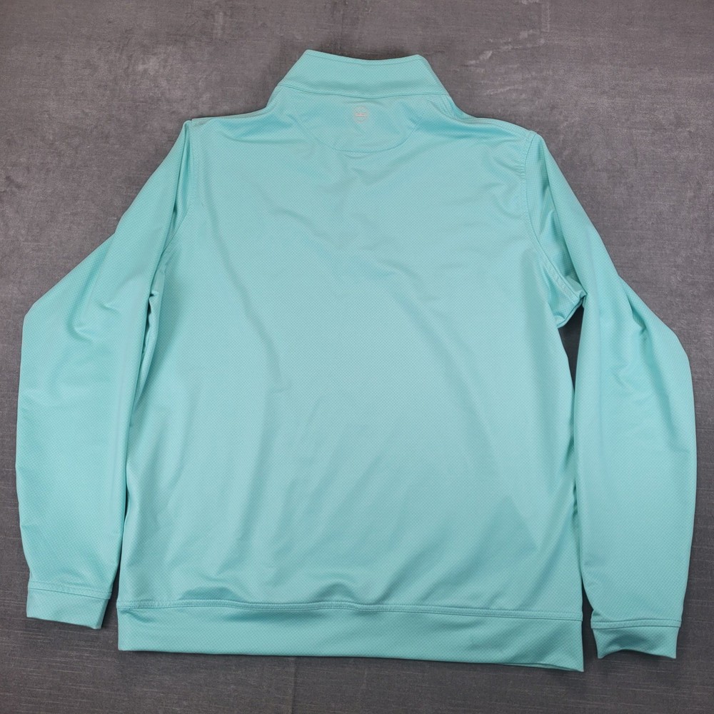 Peter Millar Mens Large Mint Green 1/4 Zip Golf Pullover Logo