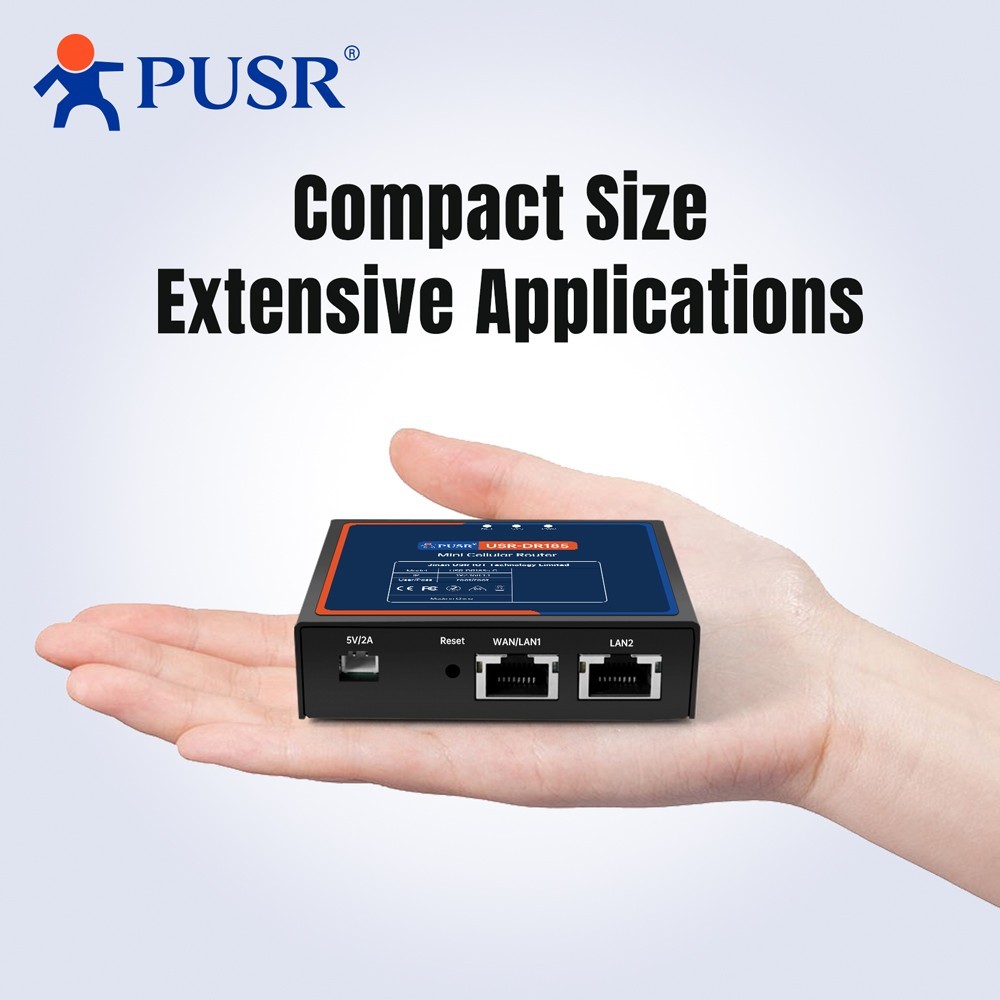 PUSR Mini Cellular Router Dual LAN LTE Cat.1 OpenCPU DDOS Protection USR-DR185
