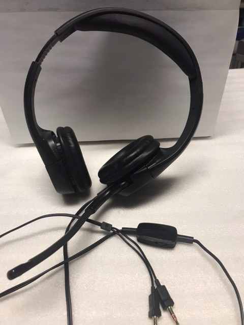 Plantronics  Audio 355 Headset w/ microphone  - Volume Control - tested  working