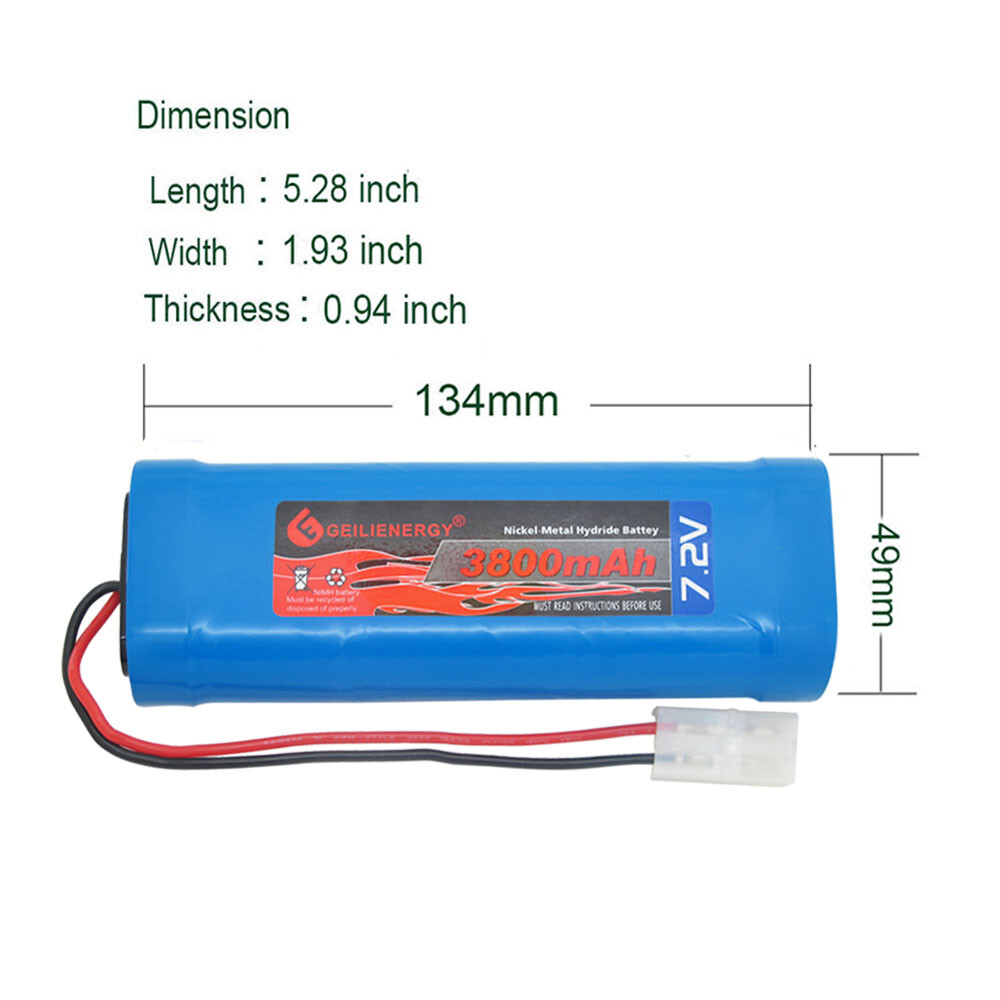 1x7.2V 3800mAh rechargeable Battery pack NiMH For RC Car RC Truck Airplane power