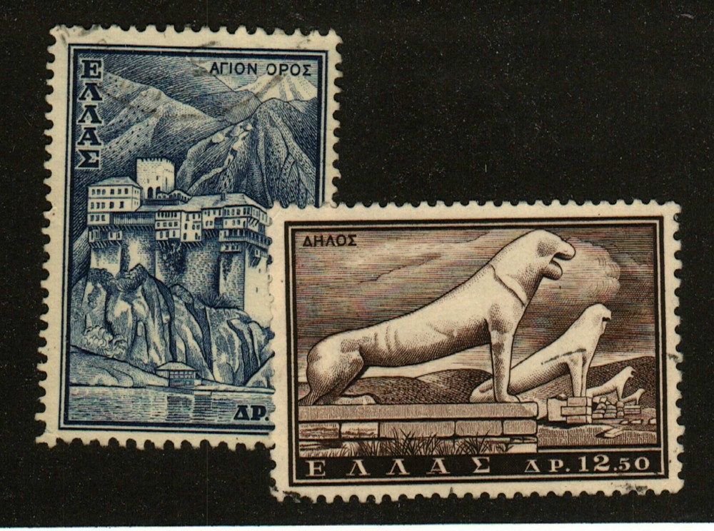 Greece #705, 707 used