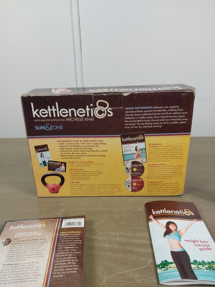 Kettlebell 4Lb Kettlenetics Slim & Tone Workout DVD/ Program Michelle Kai