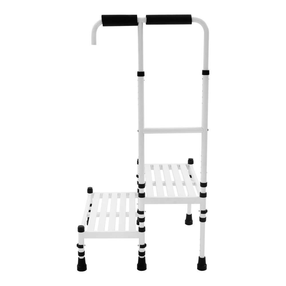 Double Step Stool With Adjustable Handle, Anti Slide Step Gap 21 Inches Long