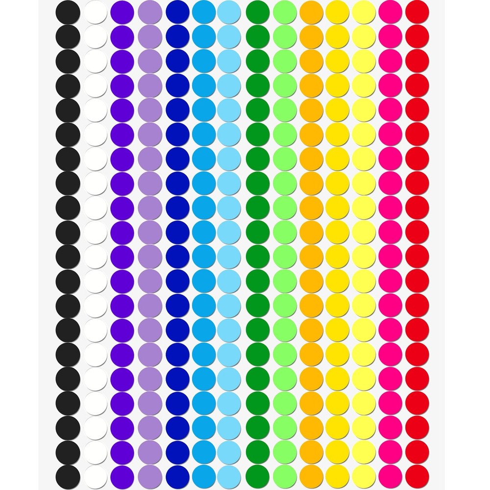 Colored Coding Dot Stickers - 2800 Pcs 1/2 inch Circle inch, 0.5 Inch