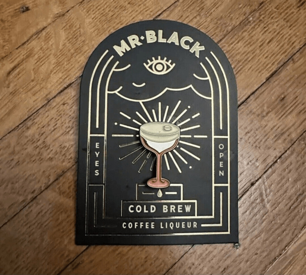 Mr. Black Espresso Martini Lapel Pin Hat Pin