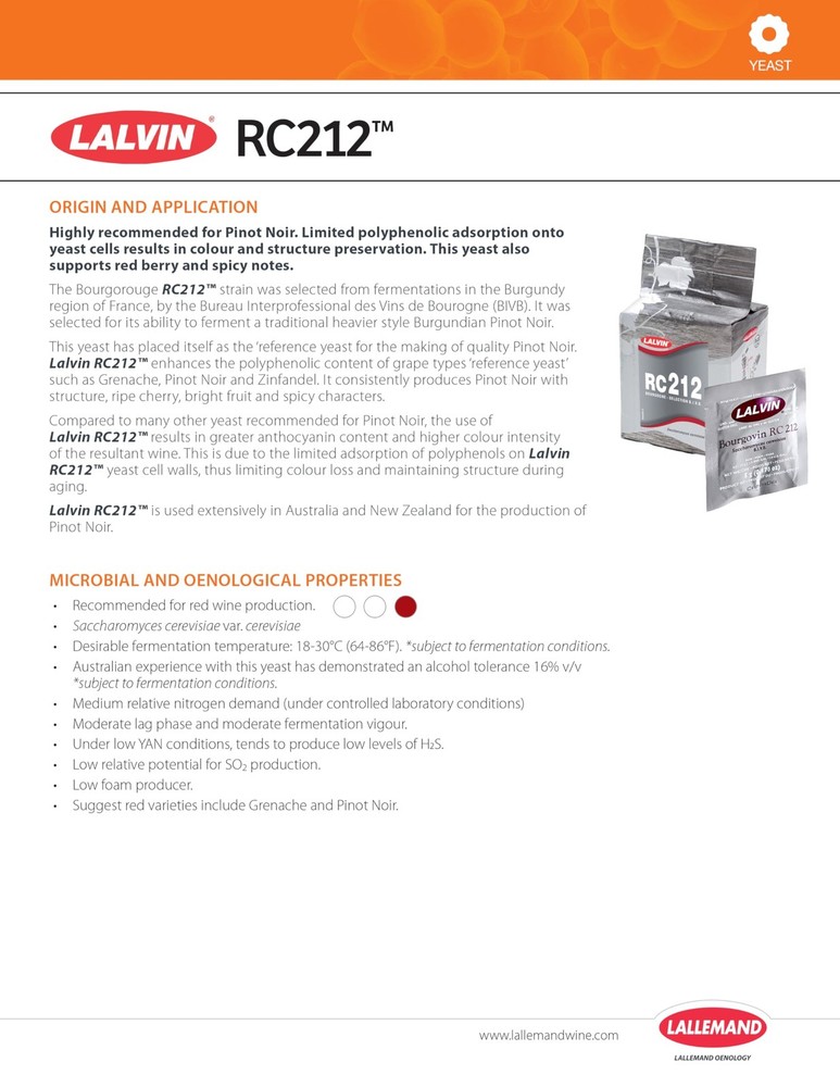 Lalvin RC-212 Bourgovin Multi