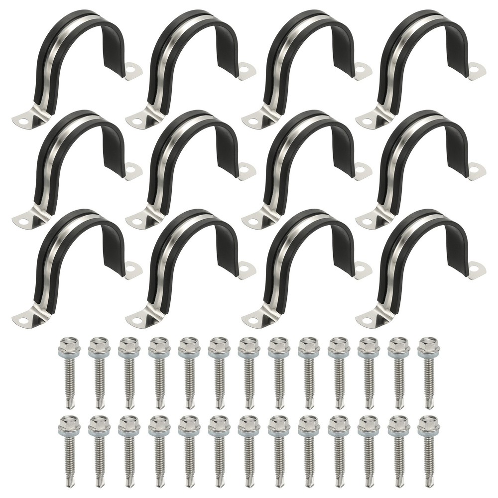 12Pcs Pipe Clamps, 2-1/4 Inch Wire Clamps Pipe Bracket