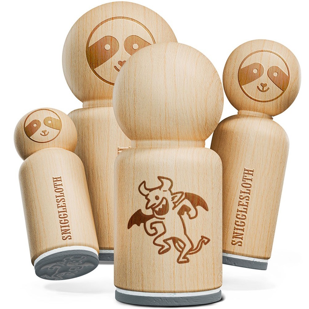 Dancing Devil Monster Rubber Stamp for Stamping Crafting Planners