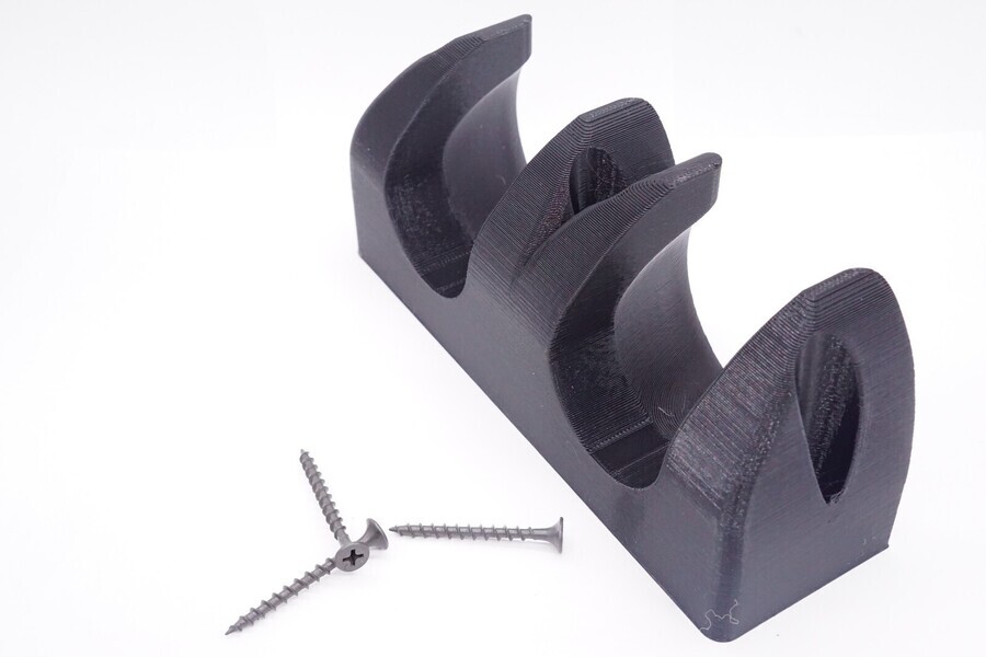 Wall Mounted Holder for Two MagLite D Cell Flashlights *BLACK*