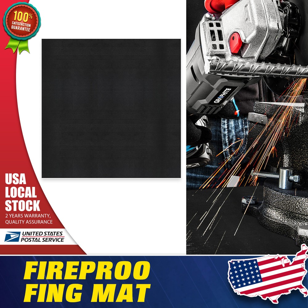 BBQ Fire Resistant Mat Grill Splatter Rug Fireproof Heat Floor Protection Carpet