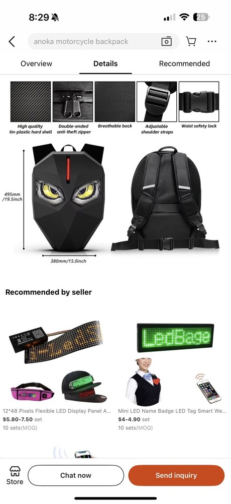 LED programmable hard case backpack