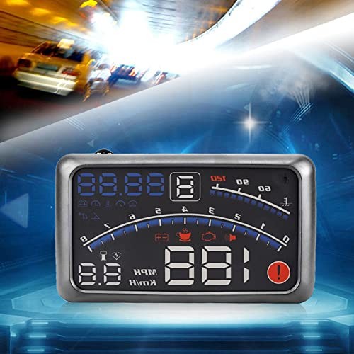 Car HUD Digital Speedometer Windshield MPH KM h Speed Limit Warning Plug and